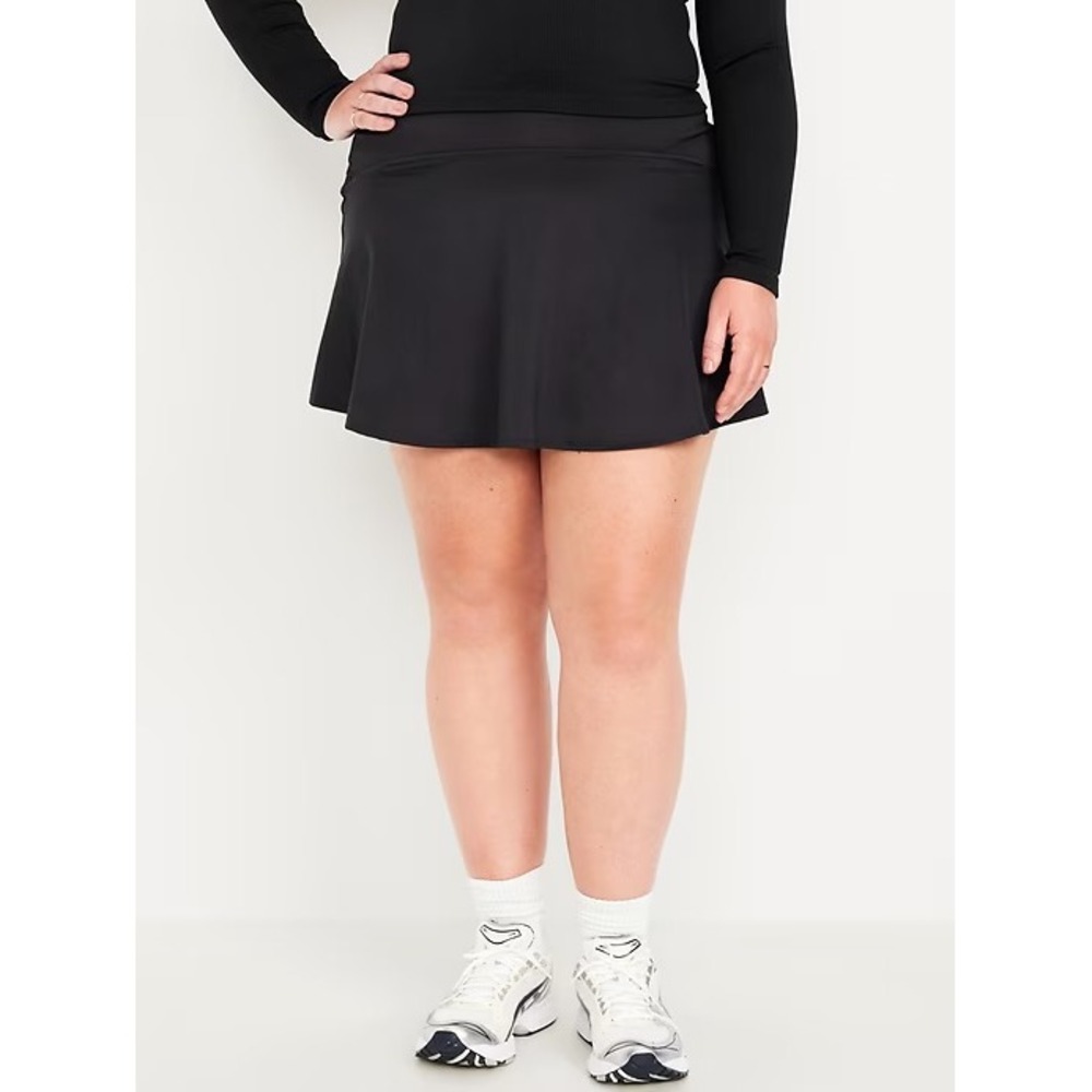 Old Navy 2024 High-Waisted PowerSoft Mini Skort Black Size XL Pickleball Tennis